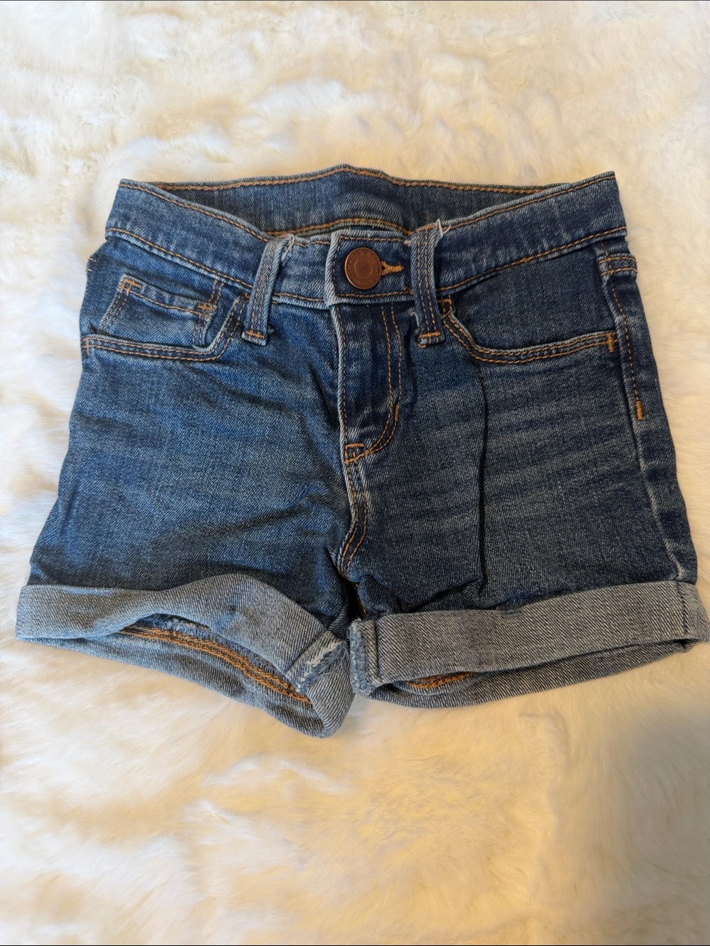 Old Navy Dark Blue Denim Roll-Cuff Women's Shorts